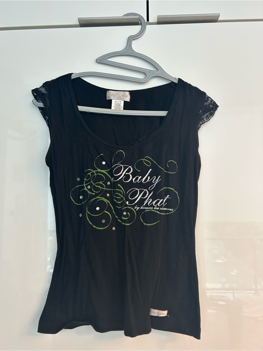 Baby Phat Black Scoop Neck Graphic Tee